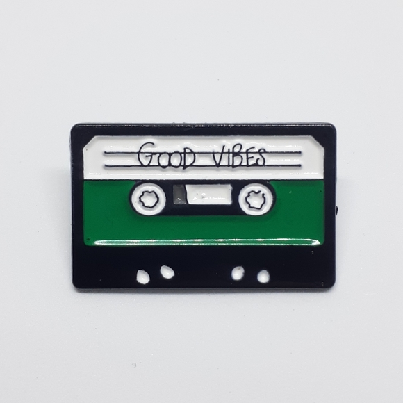 Jewelry - Good vibes tape enamel pin cassette tape